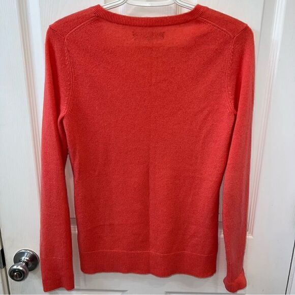 Alex Marie 100% Cashmere, V-neck, melon colored long sleeve SZ S sweater - Picture 7 of 10